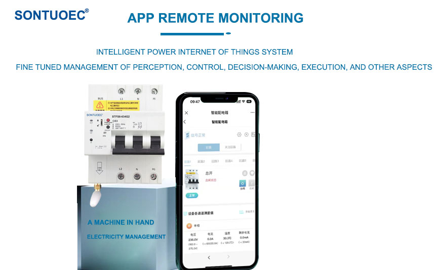 WiFi STFS5-63 Series Multi functional IoT Intelligent  RCBO Intelligent Circuit Breaker